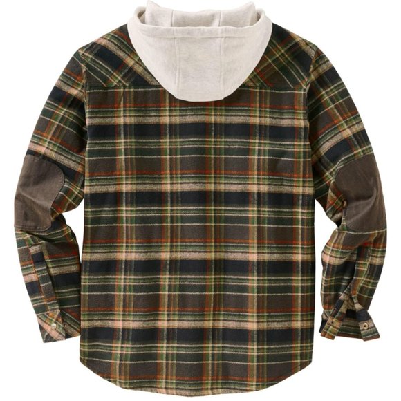 Men's Berber Lined Hooded Flannel Shirt Jacket - Picture 4 of 6